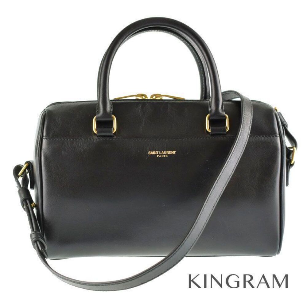 Saint Laurent Yves Duffle Hand Shoulder Bag Black Leather mi